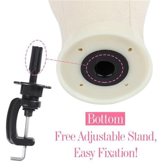 21"-24" Poly Canvas Block Head Professional Mannequin Canvas Head - Picture 4 of 7